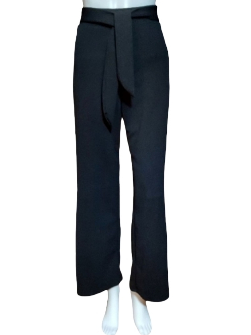 Modcloth Tie Waist High Rise Wide Leg Pull On Pants In Black